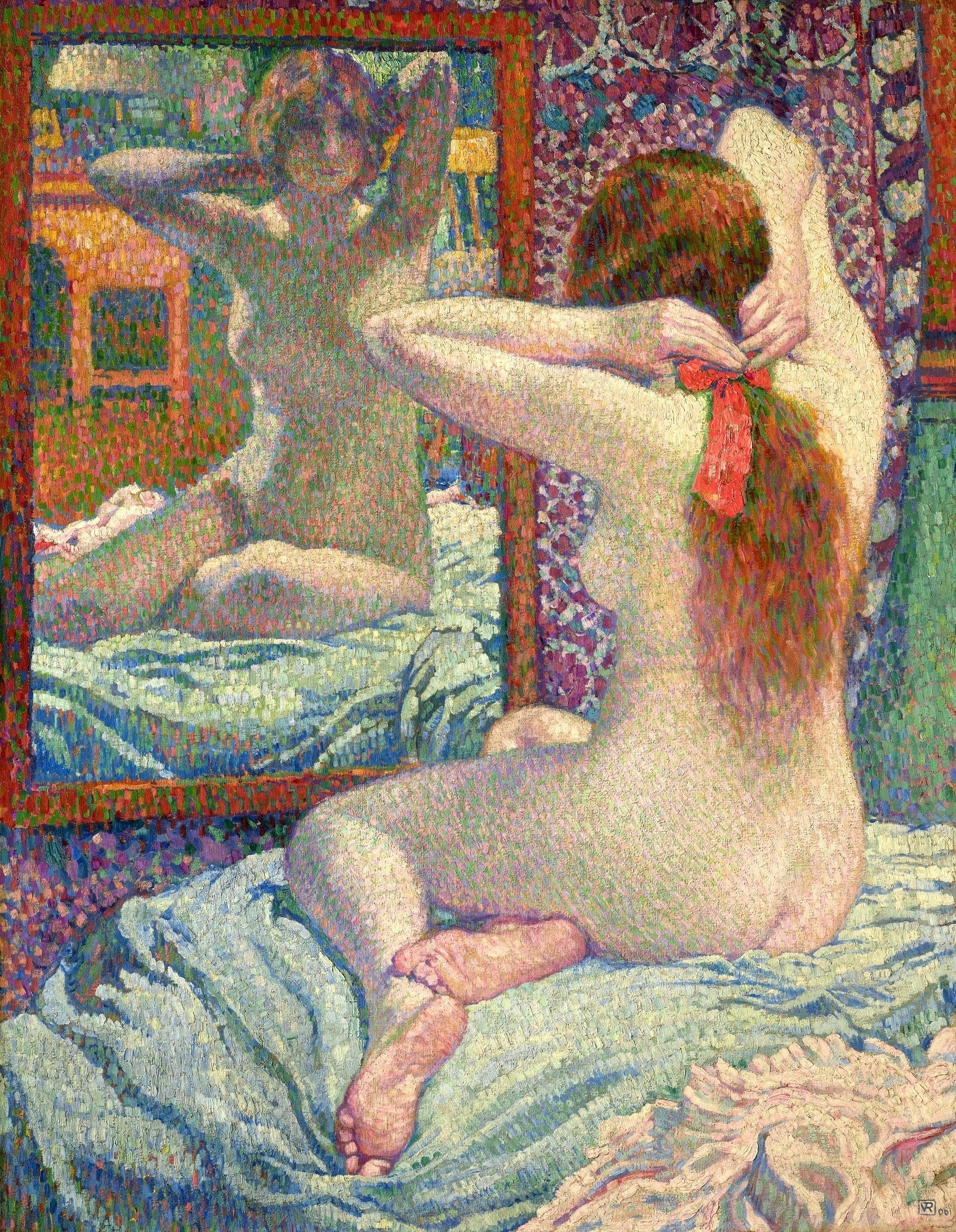 Le ruban écarlate - Théo van Rysselberghe image 1 reproduction artisanale de tableau