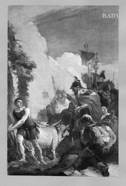 セナートはシンキナトゥスを召喚する - ジョヴァンニ・バッティスタ・ティエポロ

Source:
le Sénat convoque Cincinnatus - Giovanni Battista Tiepolo