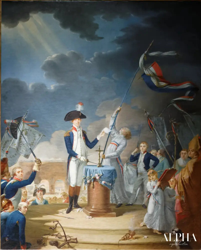 Le serment de Lafayette à la fête de la Fédération - Jacques-Louis David - Reproductions de tableaux et peintures haut de gamme