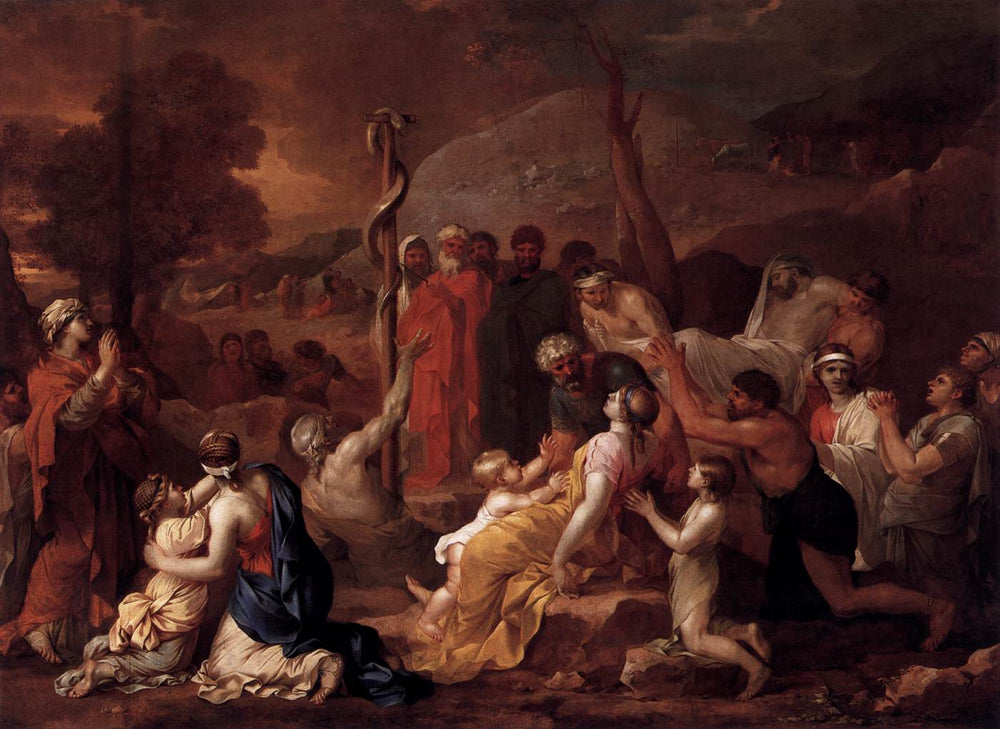 Le Serpent d'airain - Sébastien Bourdon image 1 copie peinte à la main à l’huile