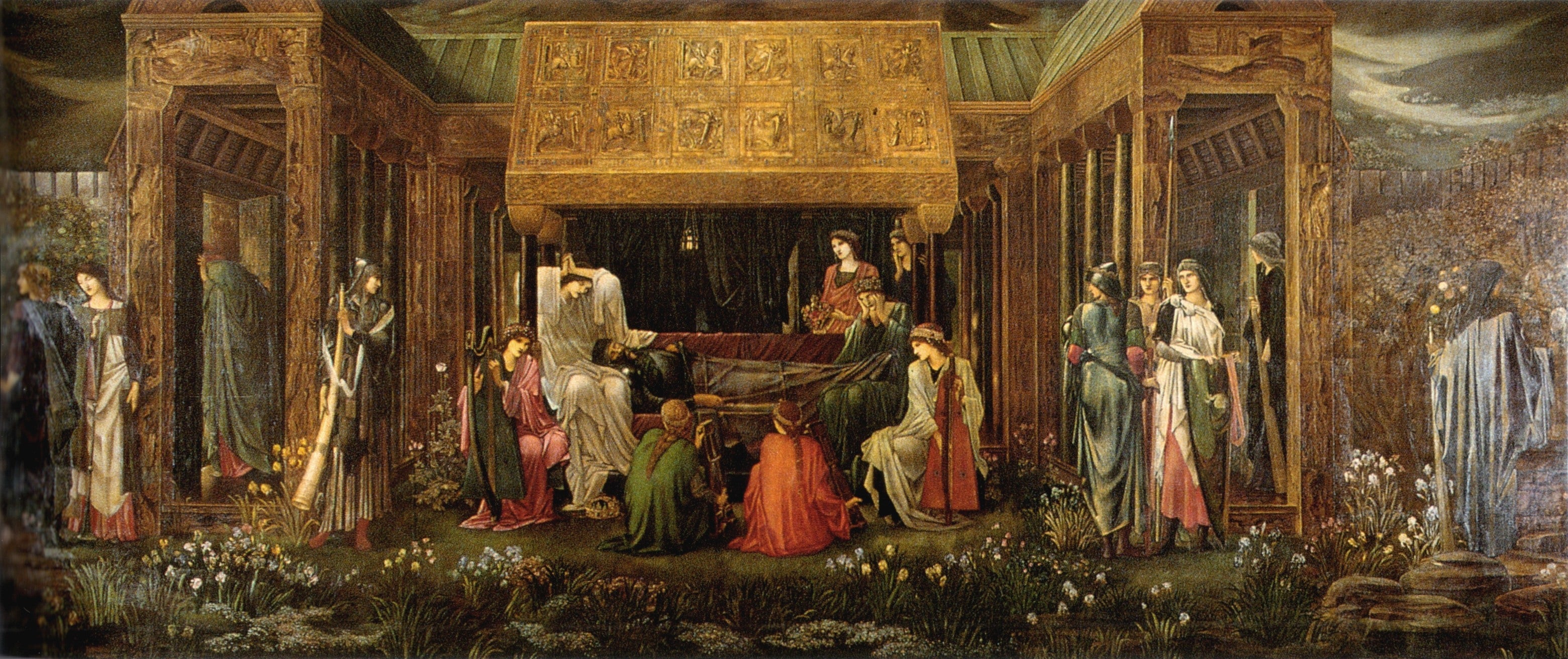 Le Sommeil d'Arthur à Avalon - Edward Burne-Jones image 1 reproduction de peinture à l’huile