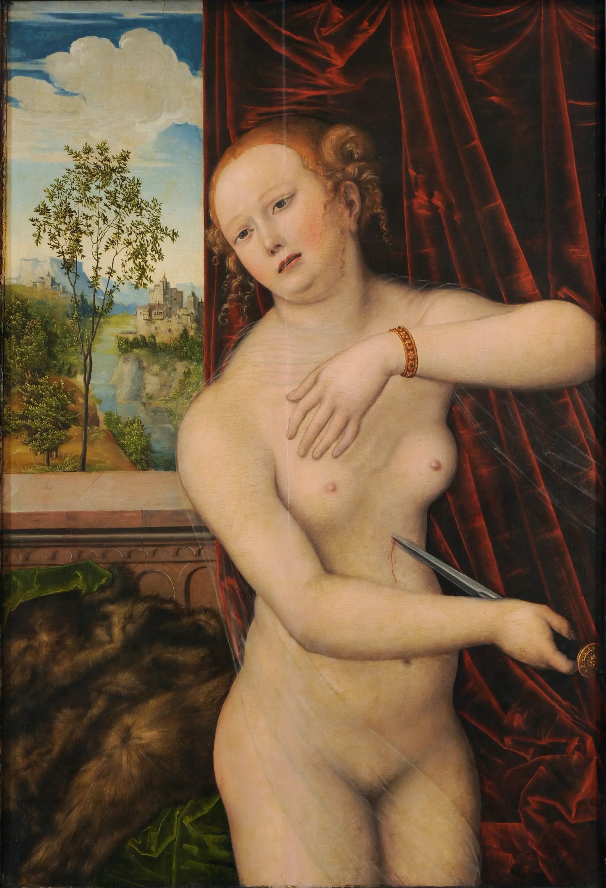 Le suicide de Lucrèce - Lucas Cranach the Elder image 1 reproduction artisanale de tableau