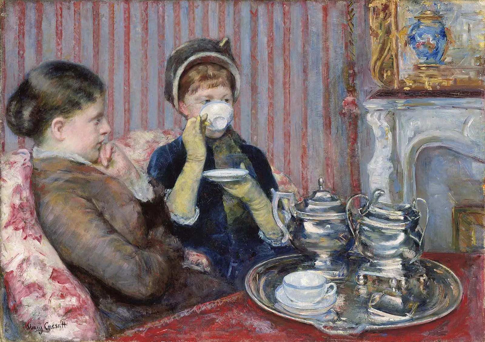 Le Thé - Mary Cassatt image 1 copie de tableau peinte à la main