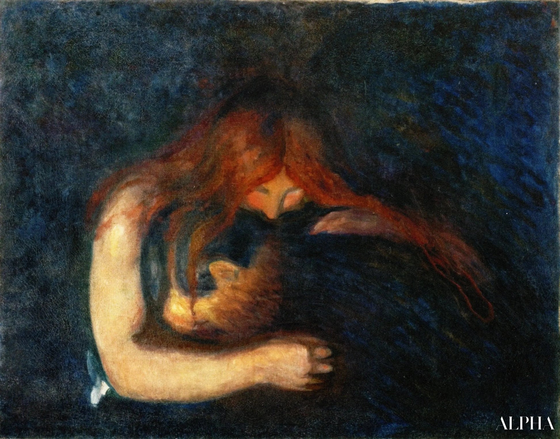 ヴァンパイア - エドヴァルド・ムンク - 高級絵画および絵画の複製