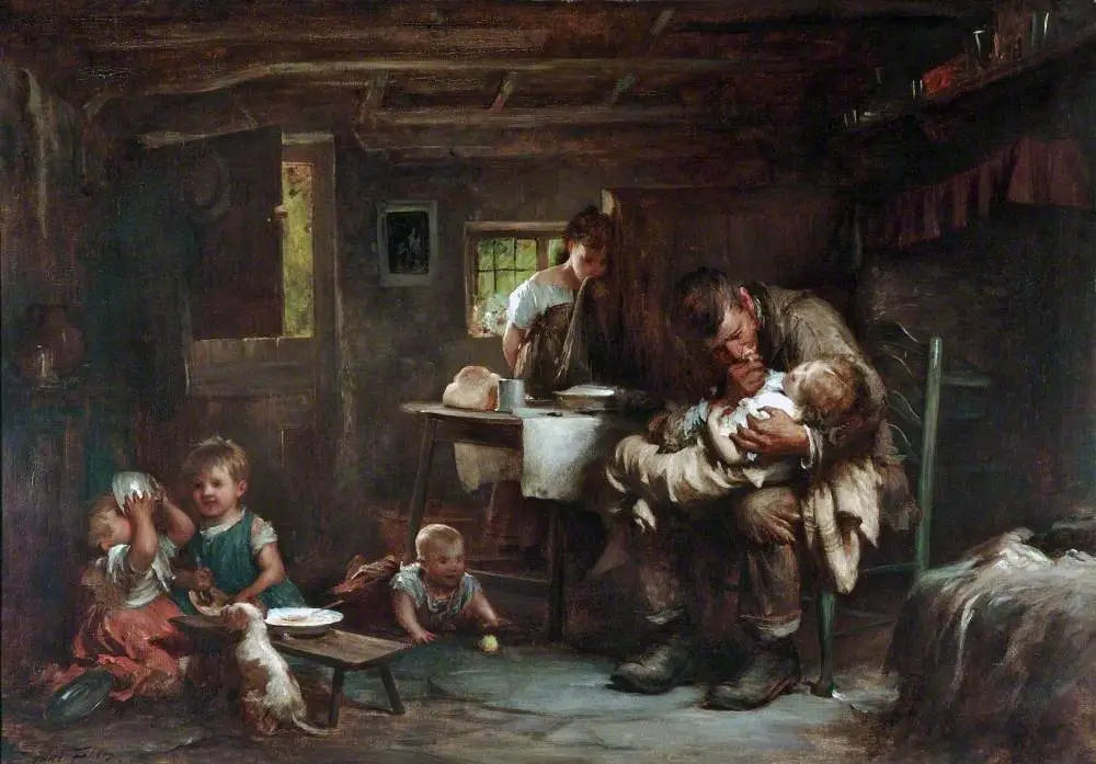 Le Veuf - Luke Fildes image 1 copie de tableau peinte à la main