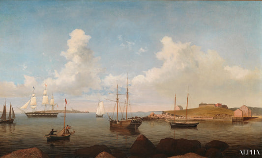 Le vieux fort et l'île Ten Pound, Gloucester - Fitz Henry Lane - Reproductions de tableaux et peintures haut de gamme