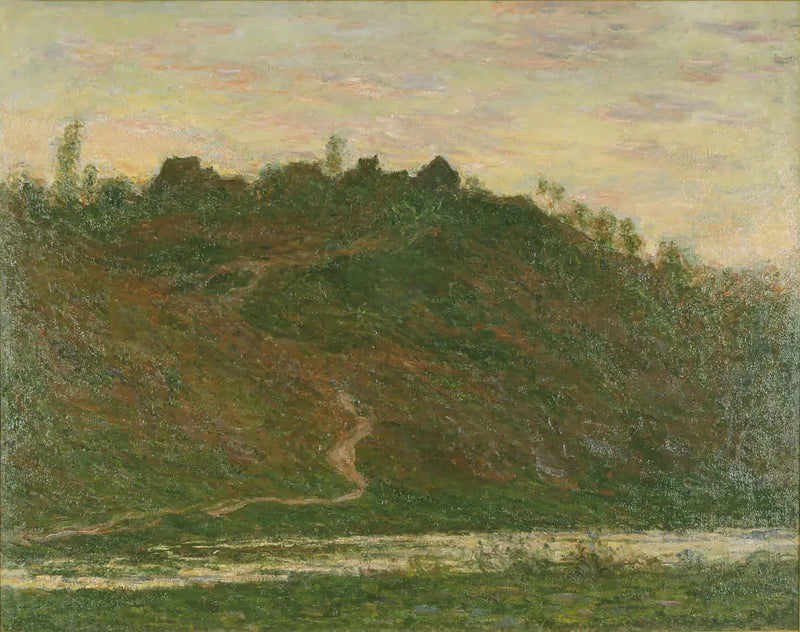 ロッシュ＝ブロンド村、夕暮れの効果 - クロード・モネ