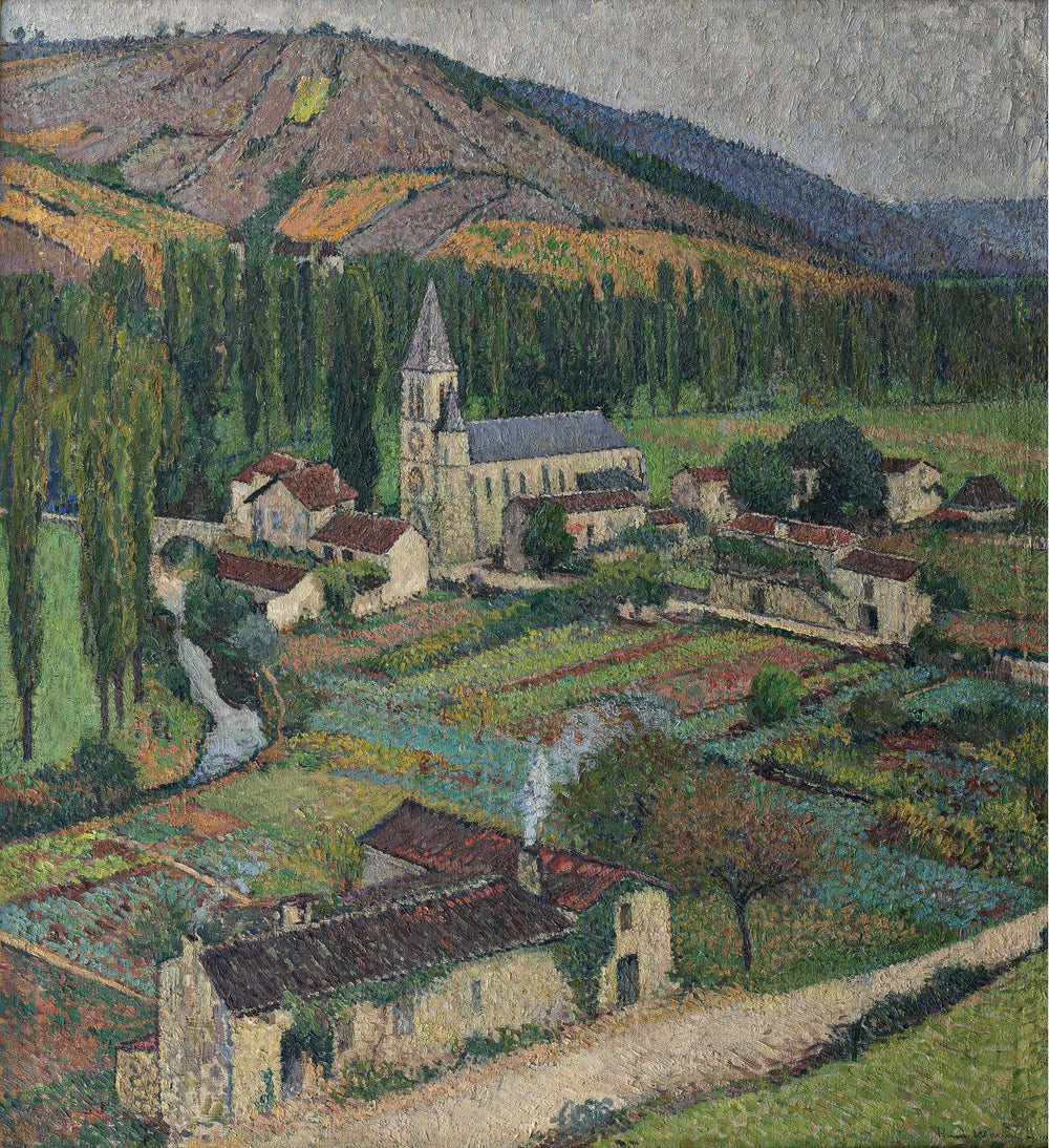 Le Village de Labastide-du-Vert et son église - Henri-Jean Guillaume Martin image 1 copie de tableau peinte à la main