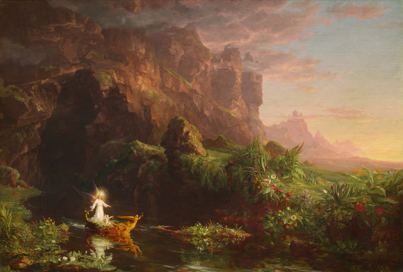 人生の旅：幼年期 - トーマス・コール

Source:
Le Voyage de la vie : enfance - Thomas Cole