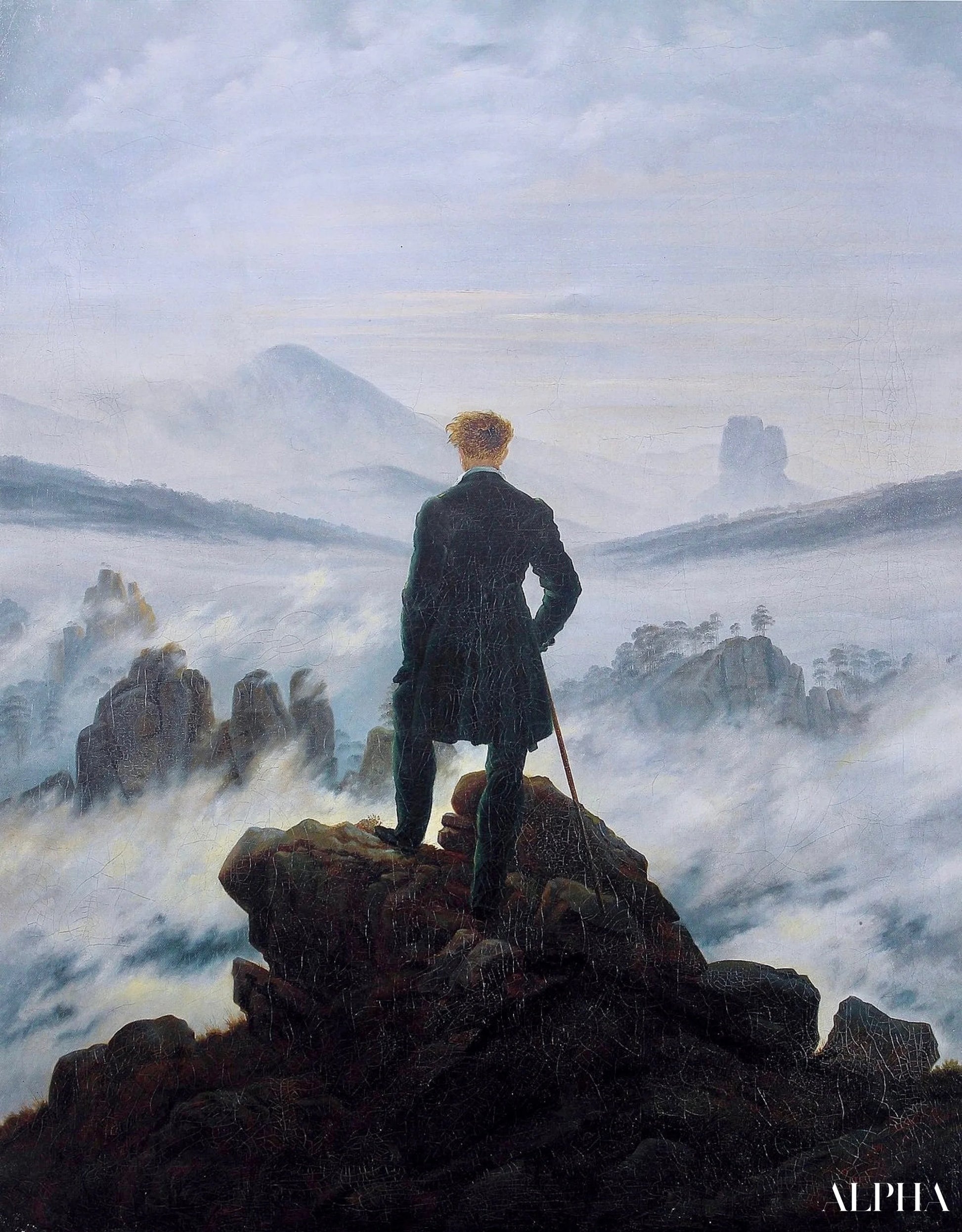 Le Voyageur contemplant une mer de nuages - Caspar David Friedrich - Reproductions de tableaux et peintures haut de gamme