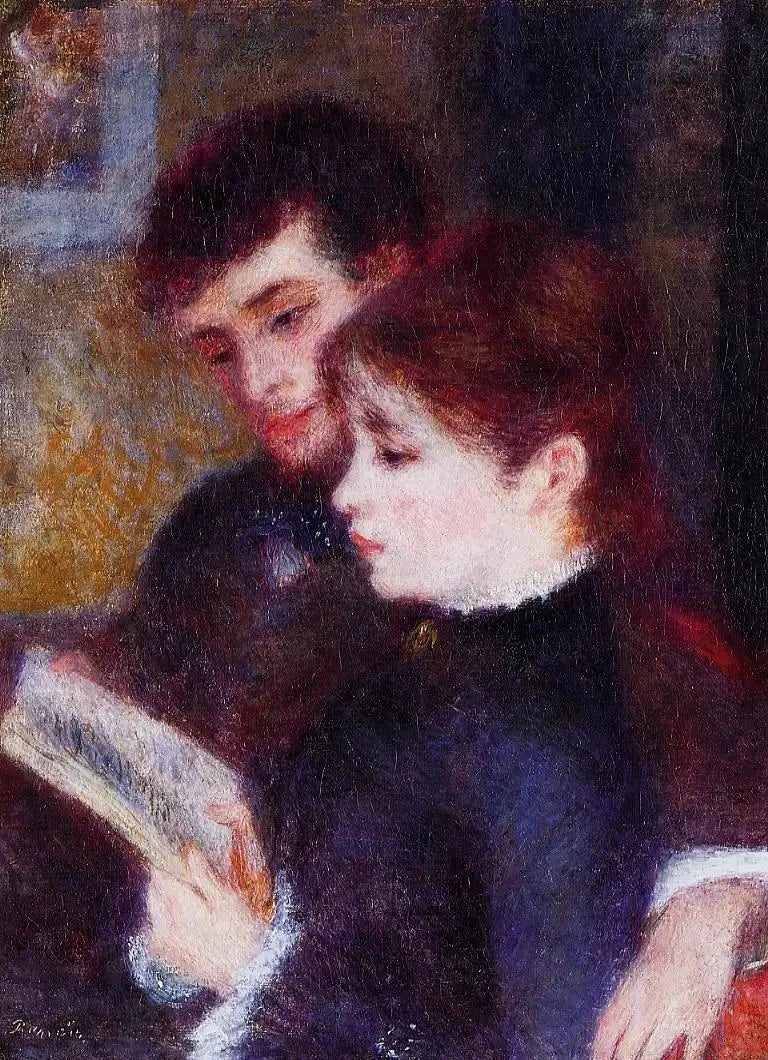カップルの読書 - ピエール＝オーギュスト・ルノワール