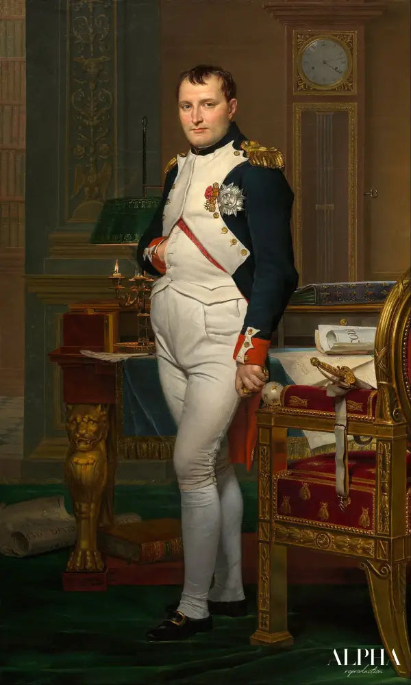 L'empereur Napoléon dans son bureau aux Tuileries - Jacques-Louis David - Reproductions de tableaux et peintures haut de gamme