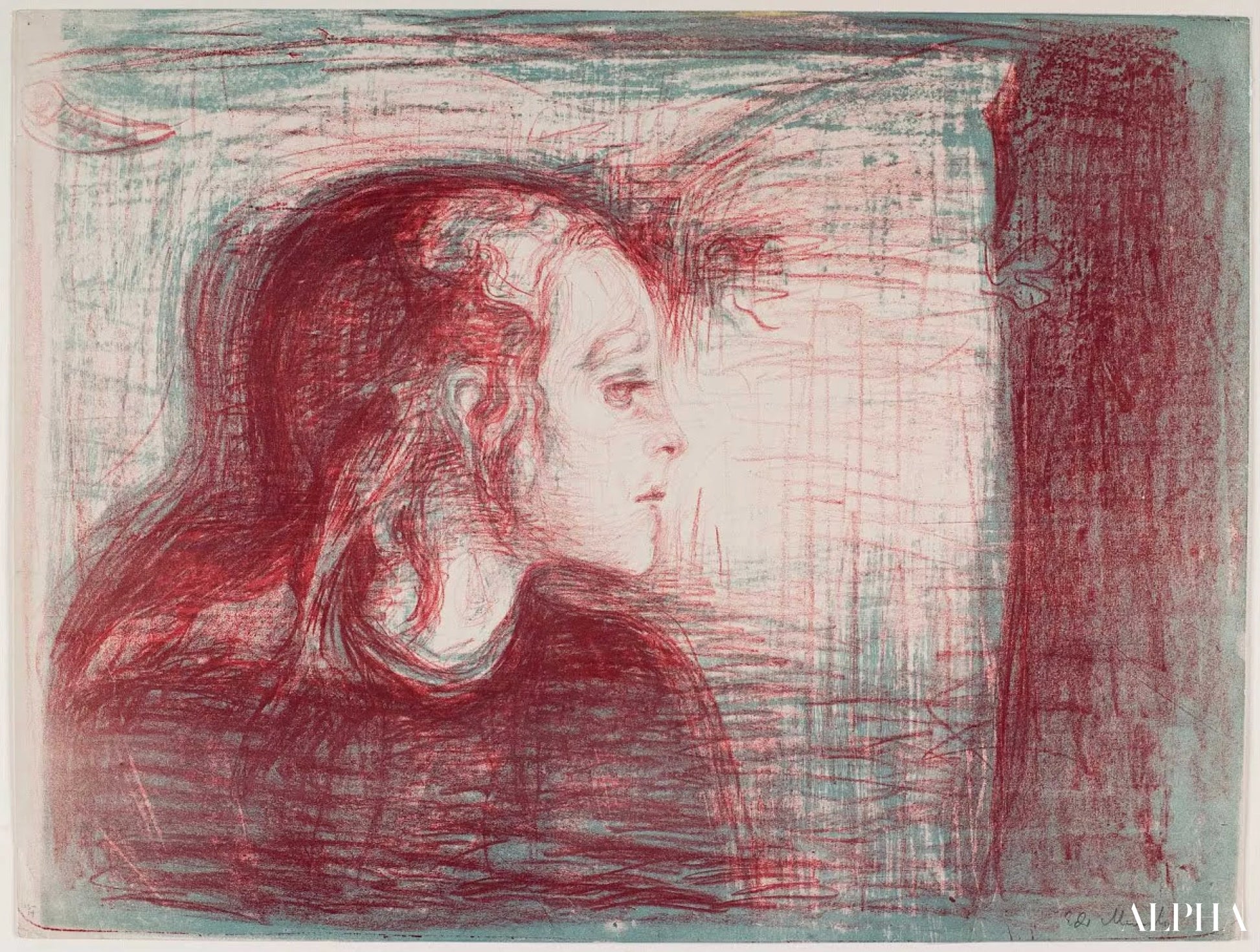 病気の子供 i - Edvard Munch - 高級絵画および絵画の複製