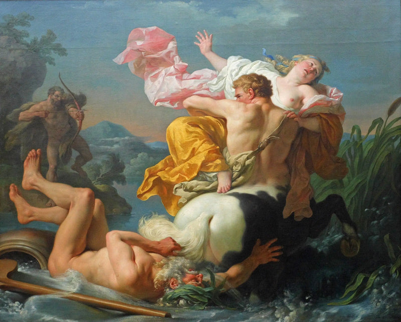 デジャーヌの誘拐 - ケンタウロスのネッソスによるルイ・ジャン・フランソワ・ラグレネ

Source:
L'enlèvement de Déjanire par le centaure Nessus - Louis Jean François Lagrenée