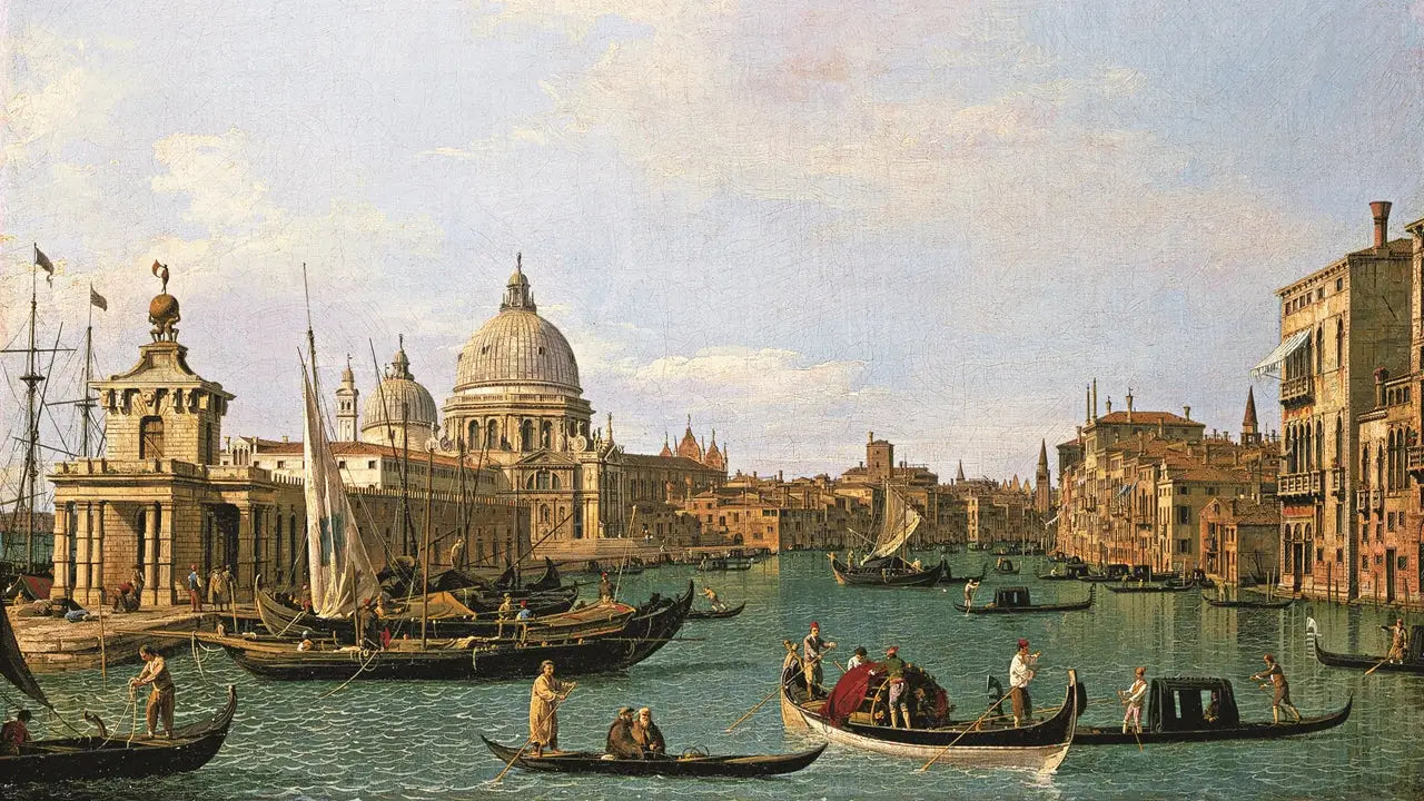 L’entrée du Canal Grande à la Punta della Dogana et à la Santa Maria della Salute - Canaletto - Alpha Reproduction
