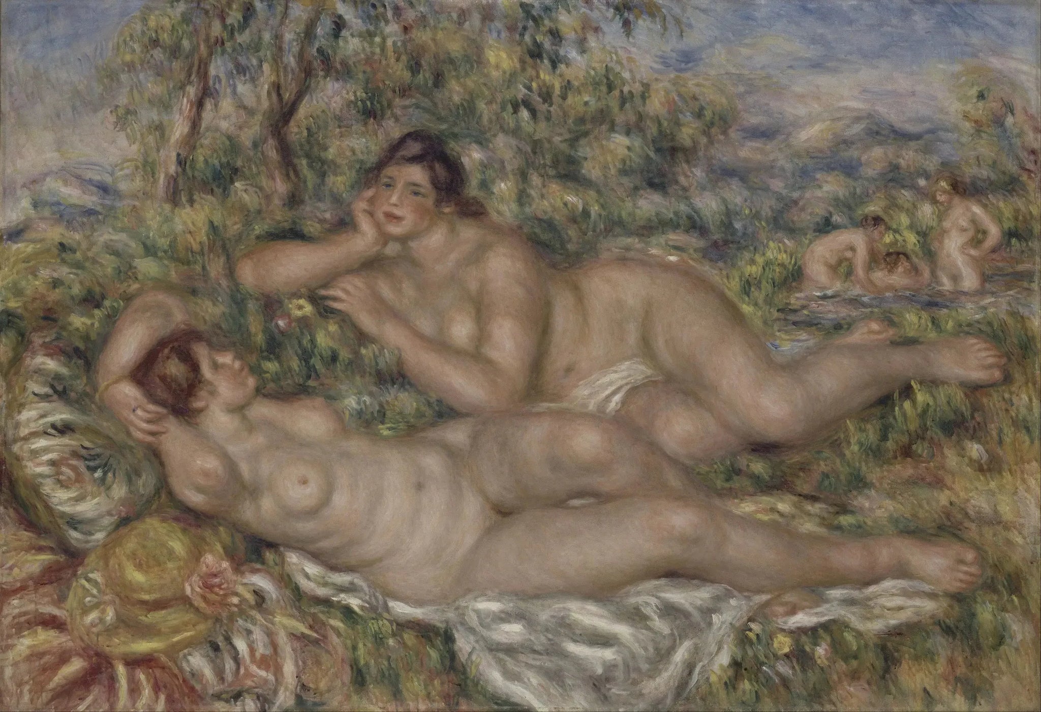 Les Baigneuses - Pierre-Auguste Renoir image 1 copie peinte à la main à l’huile