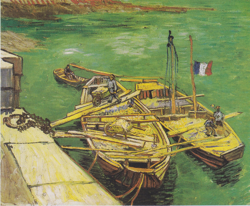 停泊中の船 - Vincent van Gogh