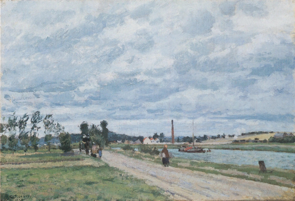 Les Bords de l'Oise près de Pontoise - Camille Pissarro image 1 reproduction d’œuvre d’art à l’huile