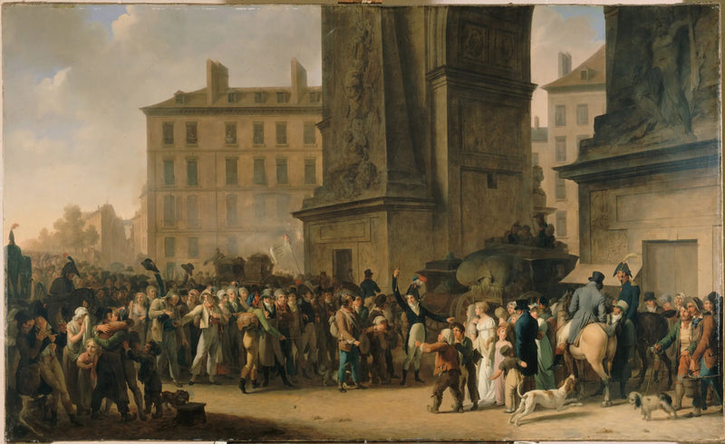 1807年の従軍兵士たちがサン・ドニ門の前を行進している - ルイ＝レオポルド・ボイリー

Source:
Les Conscrits de 1807 défilant devant la porte Saint-Denis - Louis-Léopold Boilly