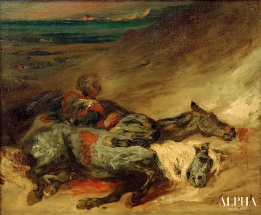 Les deux chevaux morts sur le champ de bataille - Eugène Delacroix - Reproductions de tableaux et peintures haut de gamme