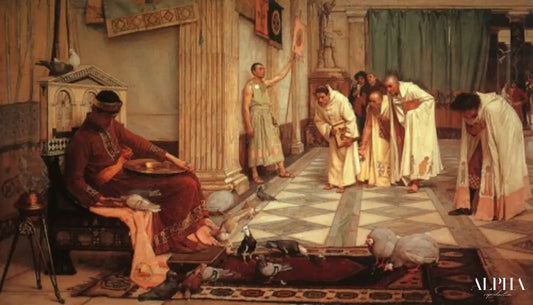 Les favoris de l'empereur Honorius - John William Waterhouse - Reproductions de tableaux et peintures haut de gamme