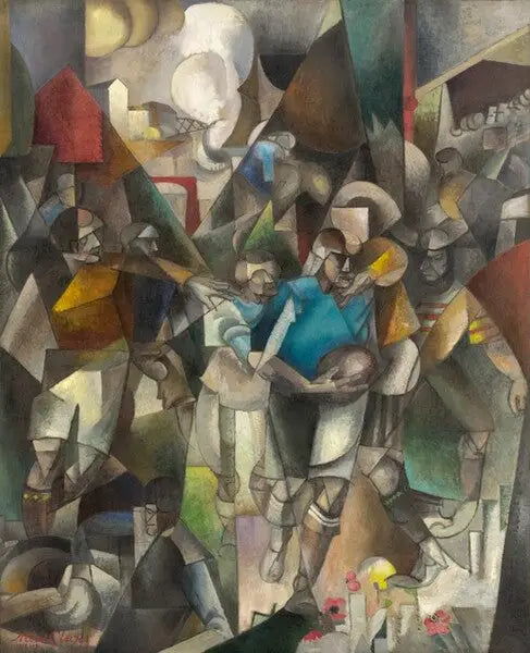 Les Joueurs de football - Albert Gleizes image 1 copie peinte à la main à l’huile