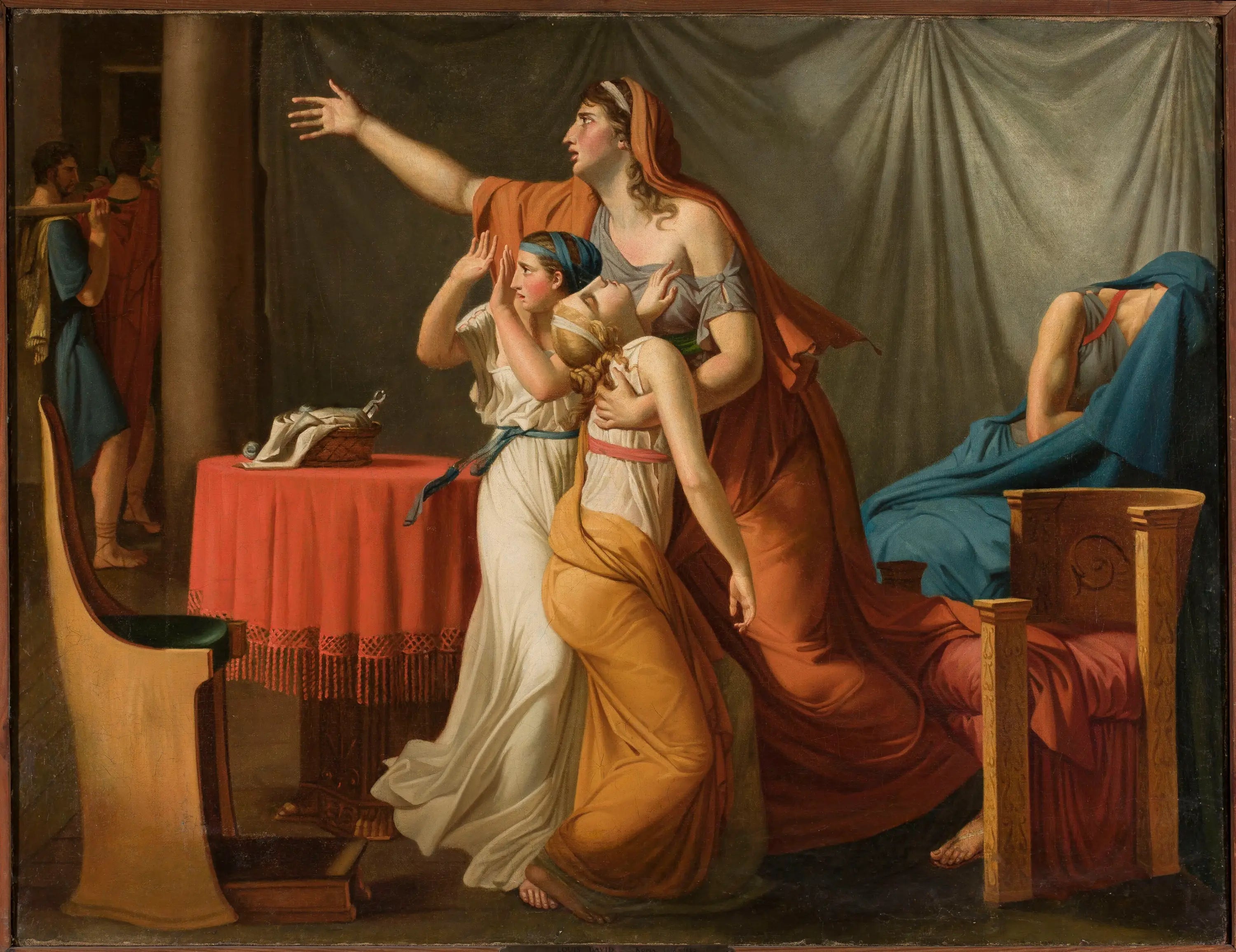 Les licteurs apportent à Brutus les corps de ses fils - Jacques-Louis David image 1 copie de tableau peinte à la main