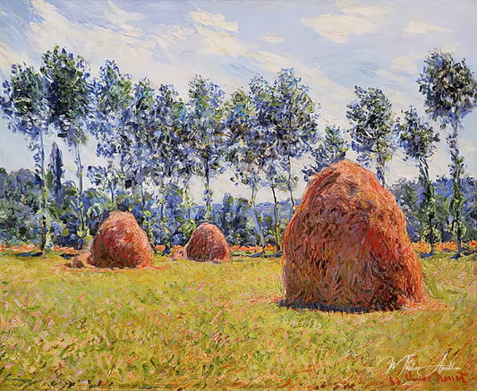 Les Meules à Giverny - Claude Monet - Reproductions de tableaux et peintures haut de gamme