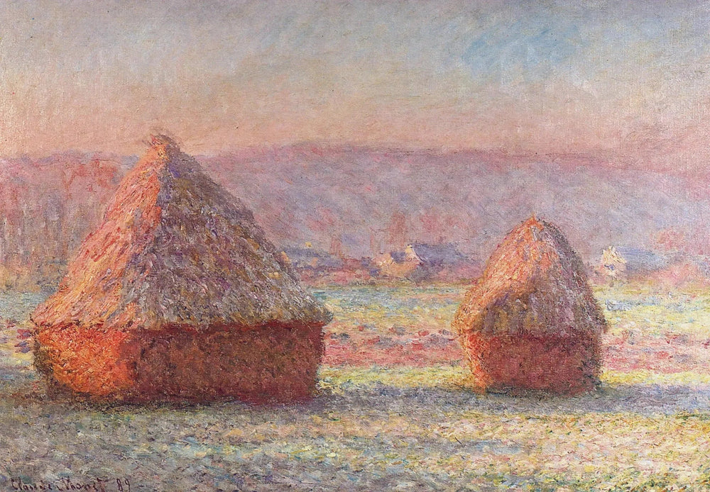 Les Meules, effet de gelée blanche - Claude Monet image 1 tableau peint à l’huile sur toile