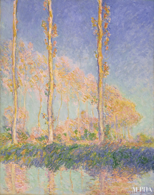 Les Peupliers, trois arbres roses, automne - Claude Monet - Reproductions de tableaux et peintures haut de gamme