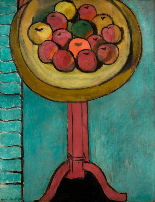 Les Pommes sur la table, sur fond vert - Henri Matisse image 1 tableau peint à l’huile sur toile