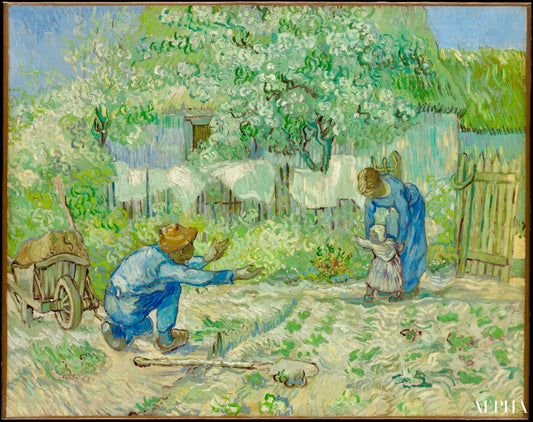 Les premiers pas (d'après Millet) - Van Gogh - Reproductions de tableaux et peintures haut de gamme