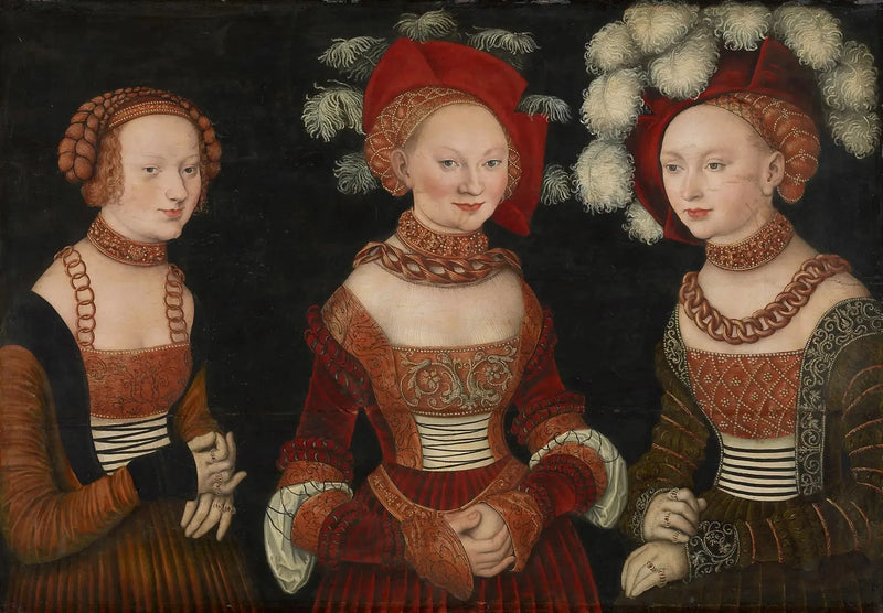 ザクセンのシビル姫（1515-1592）、エミリー姫（1516-1591）、シドニー姫（1518-1575） - ルーカス・クラナッハ・ザ・エルダー