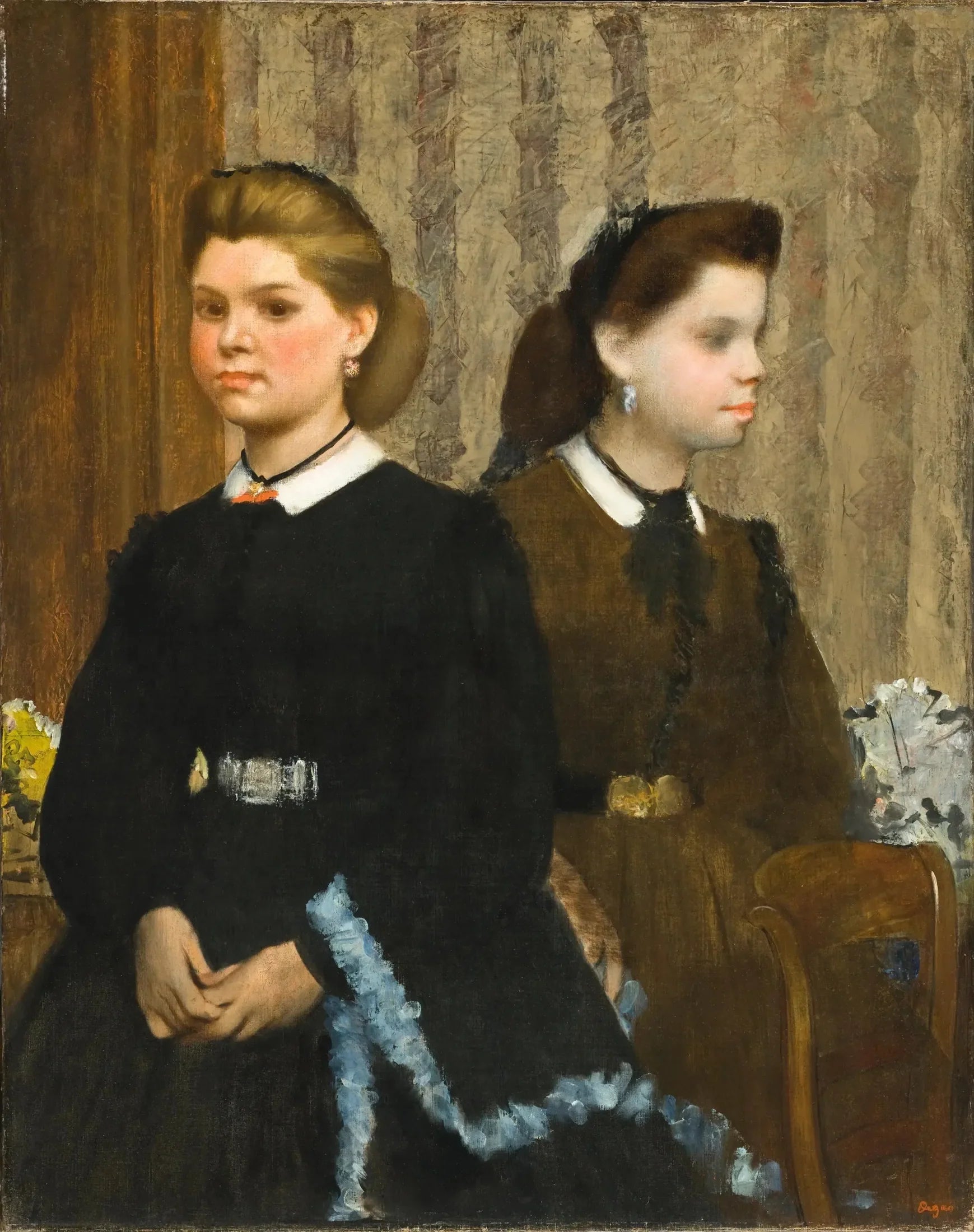 Les sœurs Bellelli (Giovanna et Giuliana Bellelli) - Edgar Degas image 1 copie peinte à la main à l’huile