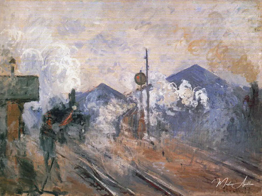 Les Voies à la sortie de la gare Saint-Lazare - Claude Monet - Reproductions de tableaux et peintures haut de gamme