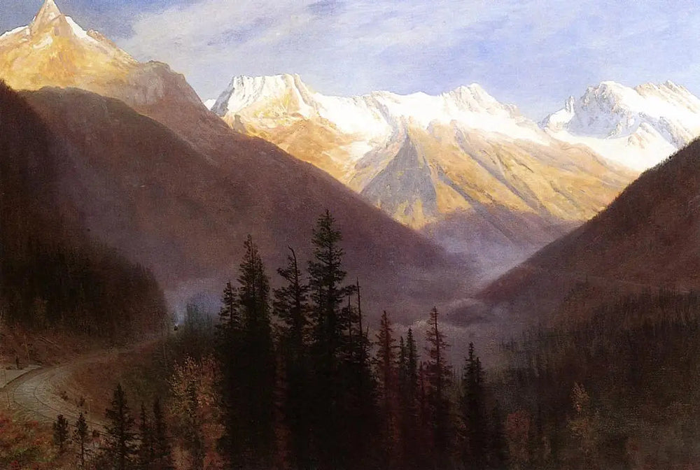 Lever de soleil à Glacier Station - Albert Bierstadt image 1 reproduction réalisée par Alpha Reproduction