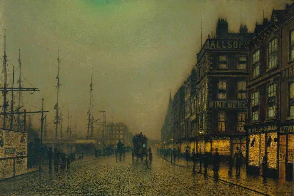 Liverpool Quay au clair de lune - John Atkinson Grimshaw image 1 reproduction de peinture à l’huile