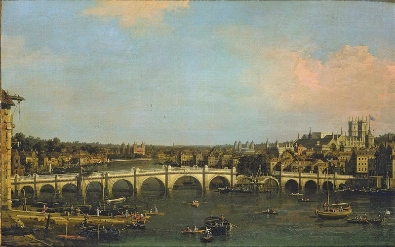 ロンドン：ノースから修理中のウェストミンスター橋 - カナレット

Source:
Londres : le pont de Westminster en réparation depuis le nord - Canaletto