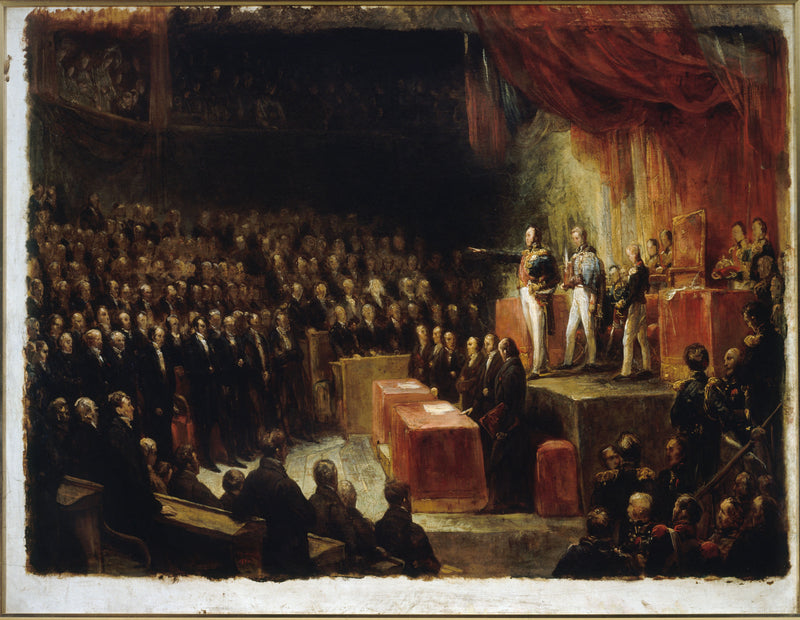 ルイ＝フィリップが議会の前で宣誓する様子、1830年8月9日 - アリー・シェファー