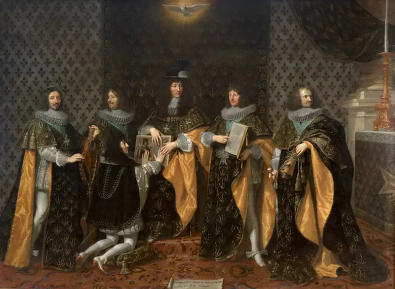 LOUIS_XIV_AU_LENDEMAIN_DE_SON_SACR_RE_OIT_LE_SERMENT_DE_SON_FR_RE_MONSIEUR_DUC_D_ANJOU_COMME_CHEVALIER_DE_L_ORDRE_DU_SAINT_ESPRIT_REIMS_LE_8_JUIN_1654_75x50