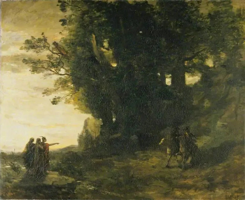 Macbeth et les sorcières - Jean-Baptiste Camille Corot image 1 reproduction d’œuvre d’art à l’huile