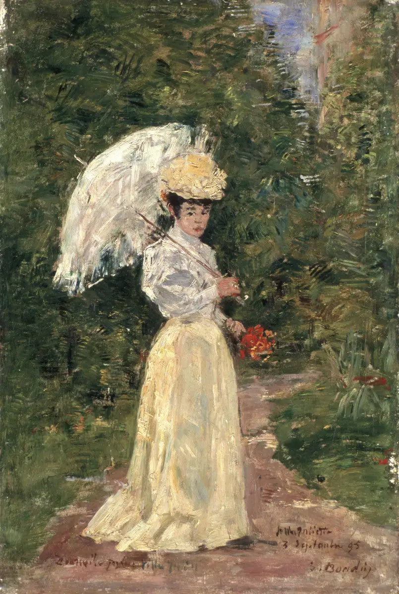 Madame Juliette dans le jardin - Eugène Boudin image 1 tableau peint à l’huile sur toile