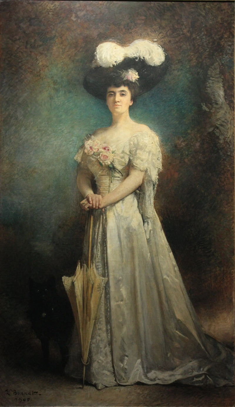 マダム・モーリス・パスカルと彼女の犬・タイニー - レオン・ボナ
