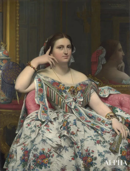 Madame Moitessier - Jean-Auguste-Dominique Ingres - Reproductions de tableaux et peintures haut de gamme