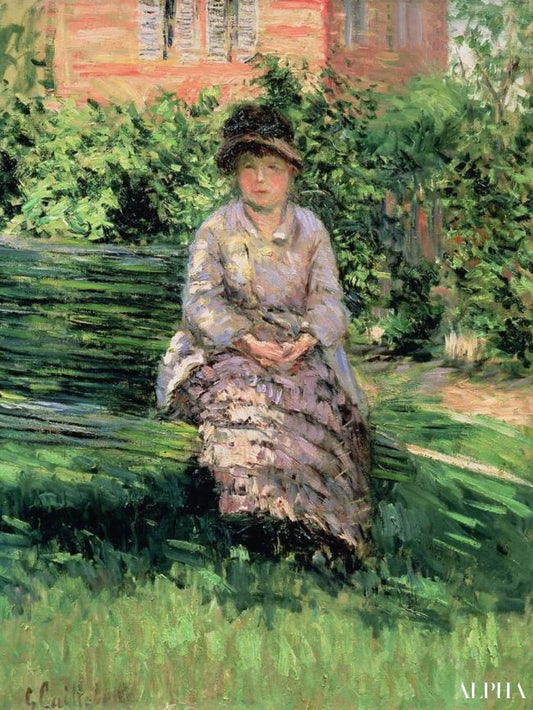 Madame Renoir (1860-1915) dans le jardin du Petit-Gennevilliers - Caillebotte - Reproductions de tableaux et peintures haut de gamme