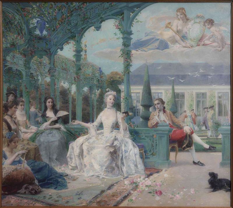 Mademoiselle de Clermont et le comte de Melun à la Maison de Sylvie en 1724 - Luc-Olivier Merson