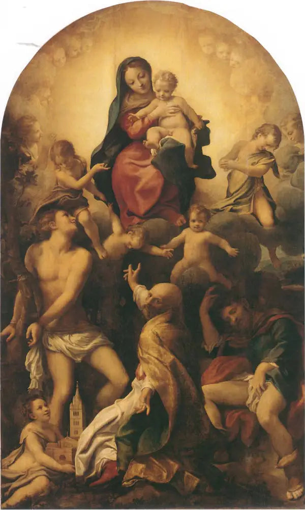 Madone de San Sebastiano - Antonio da Correggio image 1 copie de tableau peinte à la main