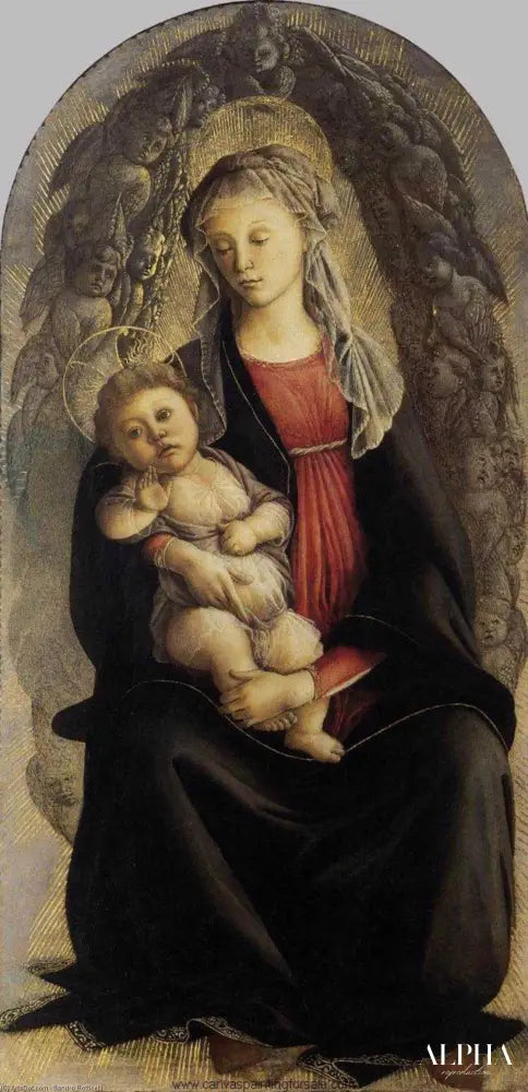 Madonne avec l'enfant et un Glorie - Sandro Botticelli - Reproductions de tableaux et peintures haut de gamme