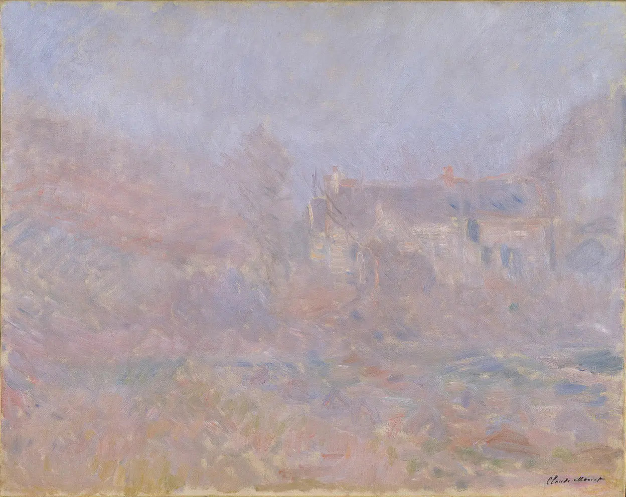 Reproduction du tableau « Maisons à Falaise, brouillard - Claude Monet » par Alpha Reproduction en peinture à l’huile
