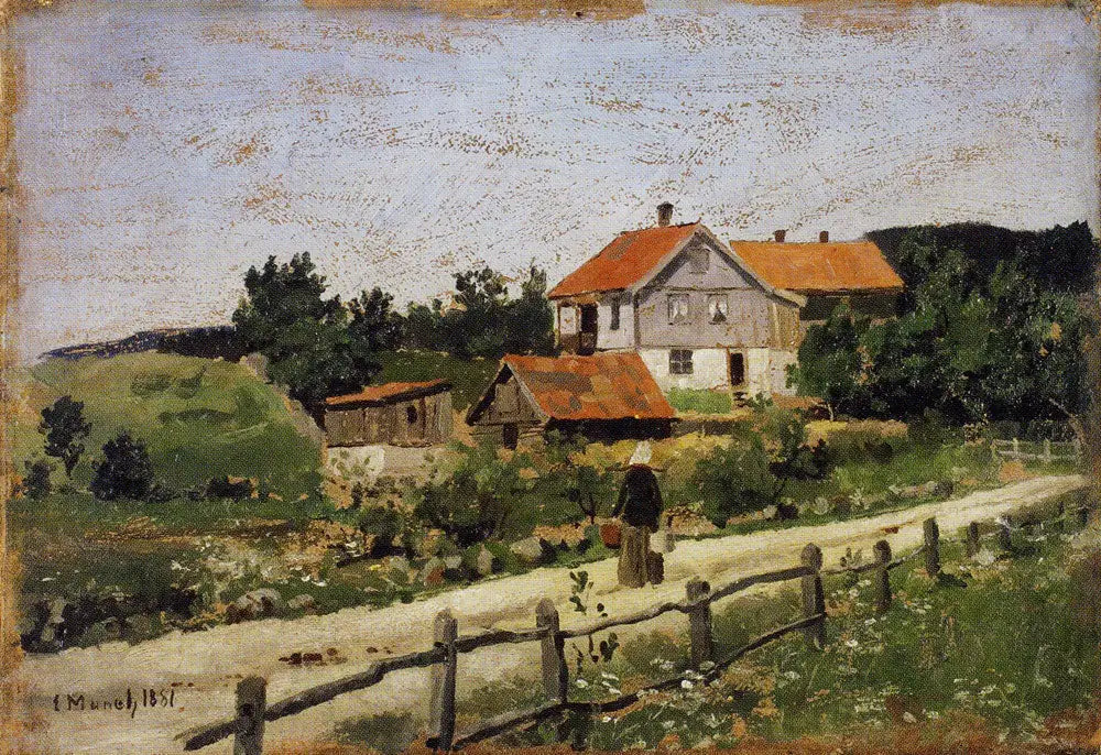 maisons à Maridalen - Edvard Munch image 1 reproduction réalisée par Alpha Reproduction